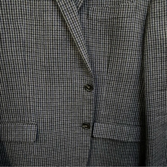 HOUNDSTOOTH BLAZER - GRAY BLACK BLUE WITH ELBOW PATCHES - Picture 2 of 12